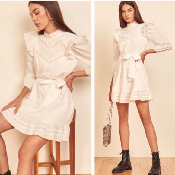 Reformation Dinah Dress Size 4 Ivory - Picture 1 of 6
